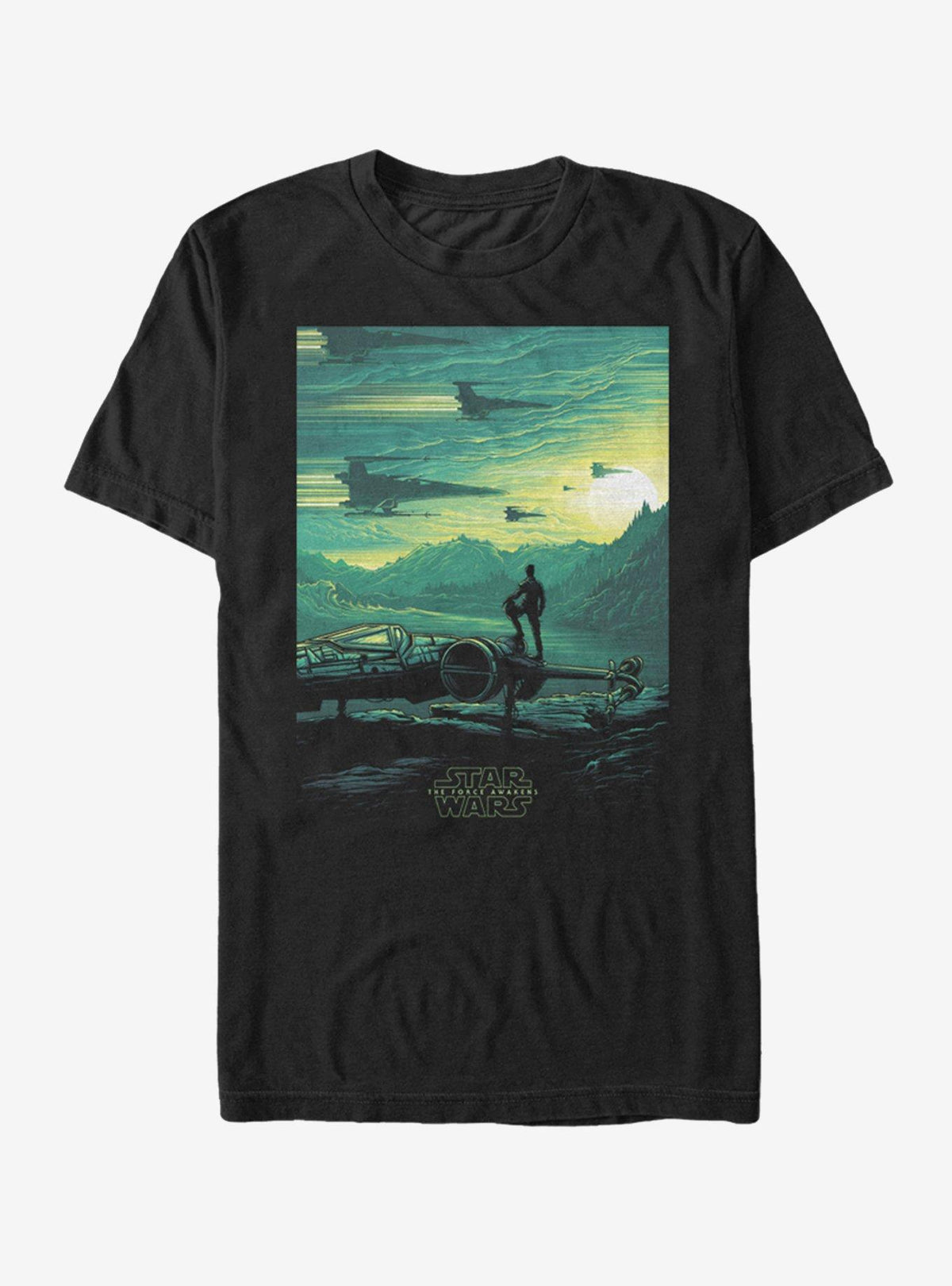 space adventure Poe X-Wing Sunset T-Shirt