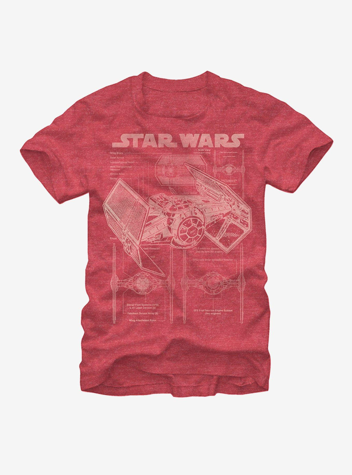 space adventure TIE Fighter Blueprint T-Shirt 2