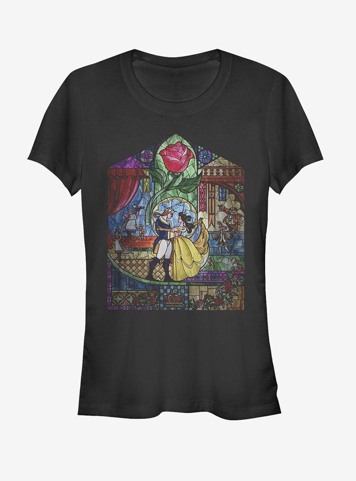 Beauty And The Beast Stained Glass Girls T-Shirt