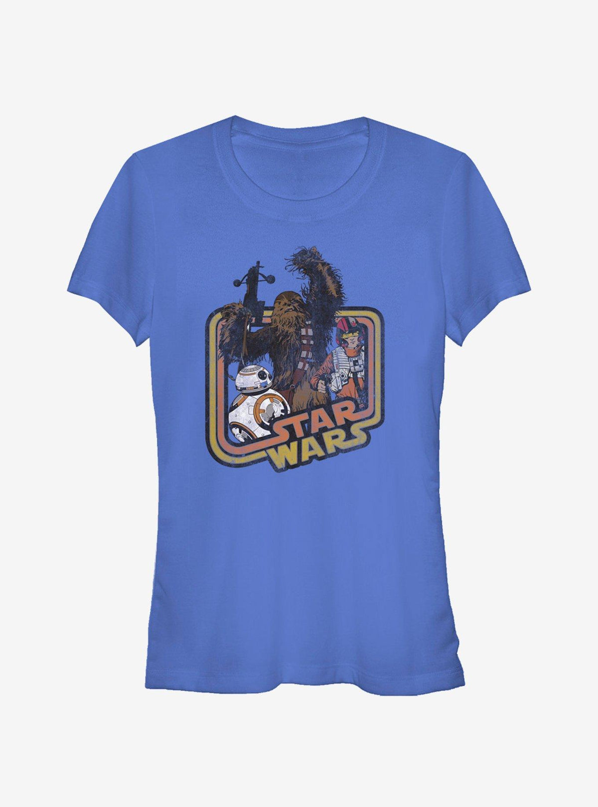 space adventure Retro Chewbacca and Poe Dameron Girls T-Shirt