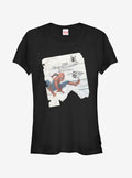 web hero Homecoming Notepad Sketch Girls T-Shirt