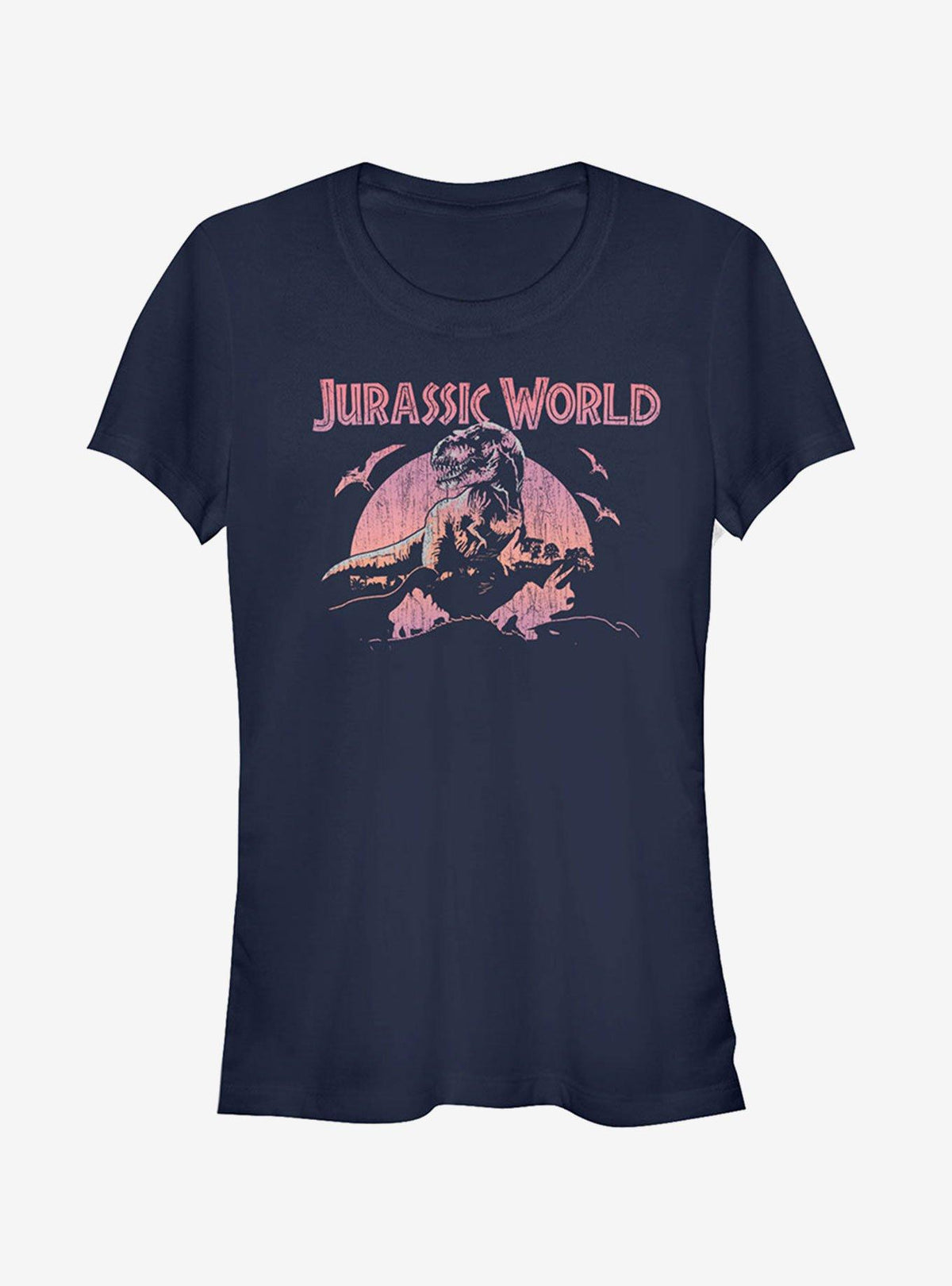 Retro T Rex Silhouette Girls T-Shirt