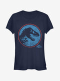 Retro T Rex Circle Girls T-Shirt