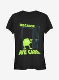 Monsters Inc Mike Cares Doorway Girls T-Shirt