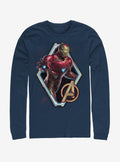 Avengers Endgame Iron Man Sun Navy Blue Long-Sleeve T-Shirt