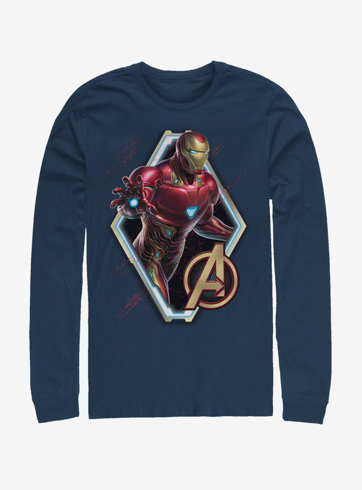 Avengers Endgame Iron Man Sun Navy Blue Long-Sleeve T-Shirt