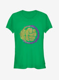 Avengers Endgame Hulk Spray Logo Girls Kelly Green T-Shirt