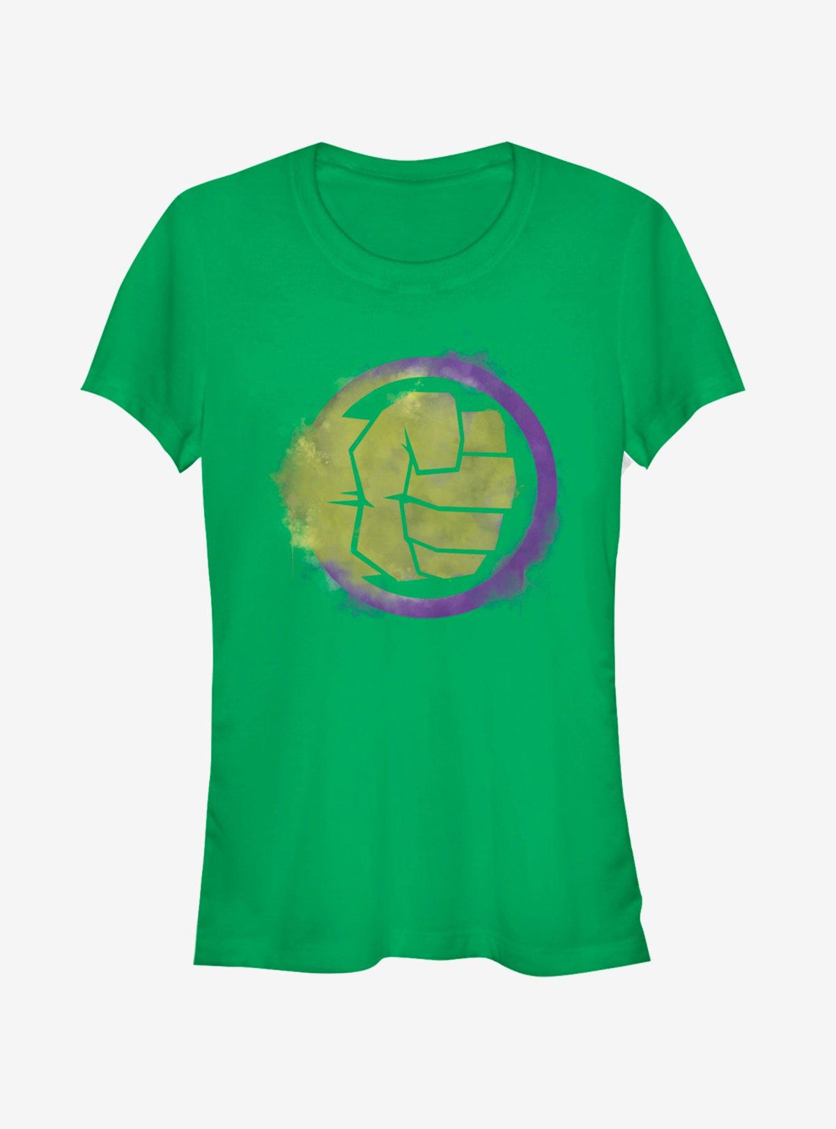 Avengers Endgame Hulk Spray Logo Girls Kelly Green T-Shirt