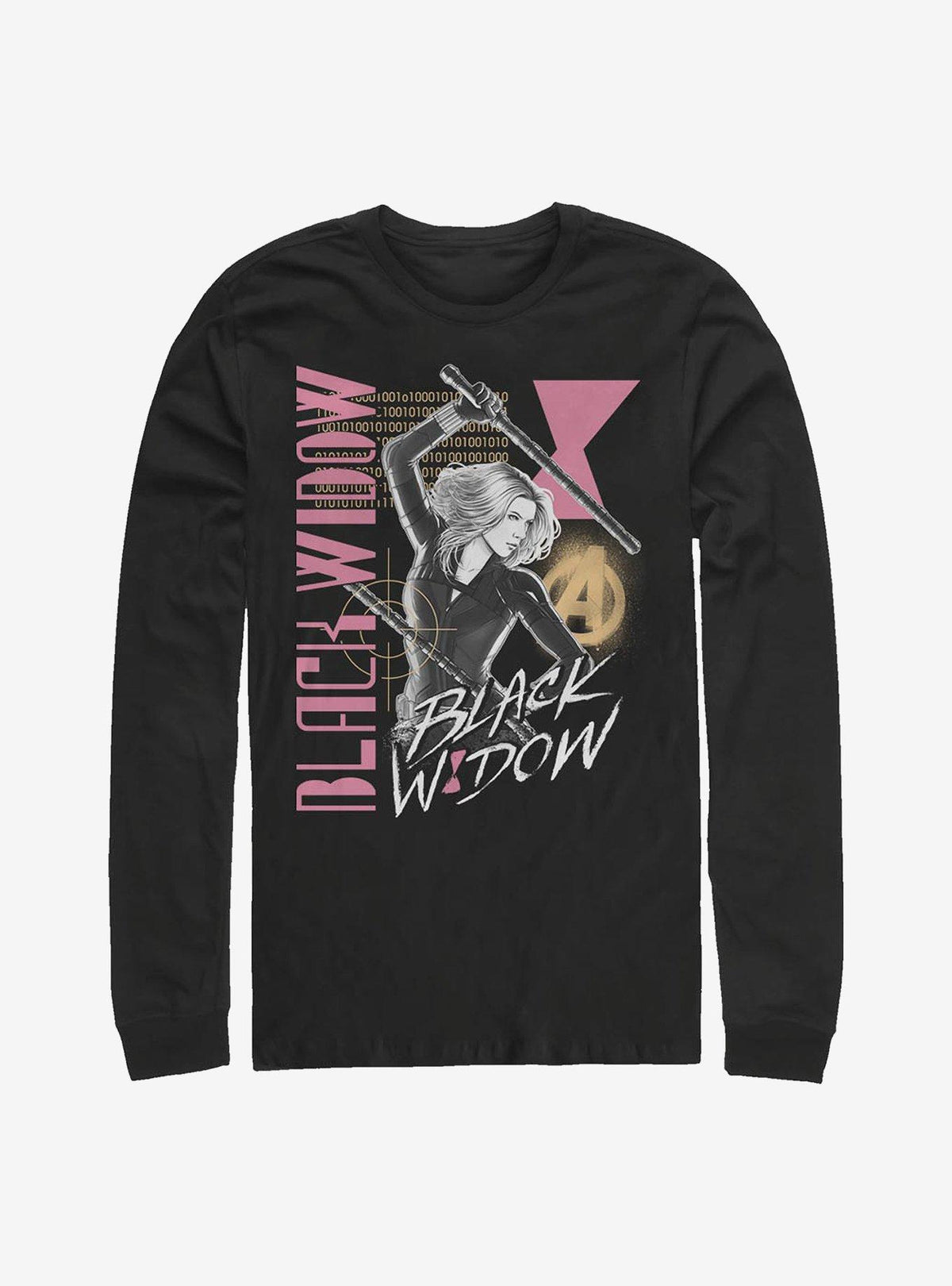 Black Widow Retro Long-Sleeve T-Shirt