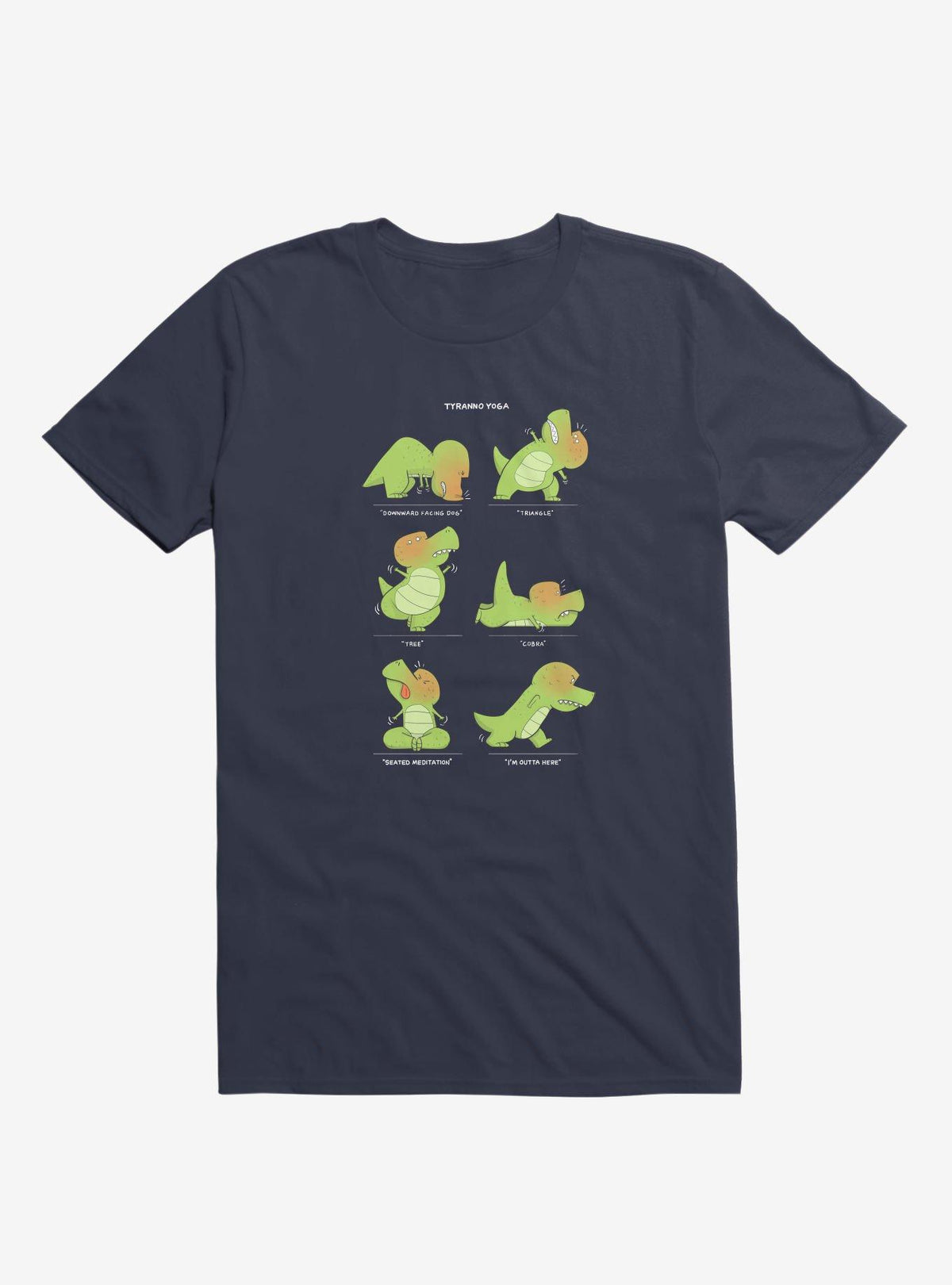 T-Rex Tries Yoga T-Shirt