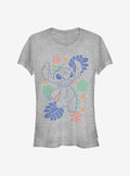 island alien duo Retro Tropical Tonal cute blue alien Girls T-Shirt