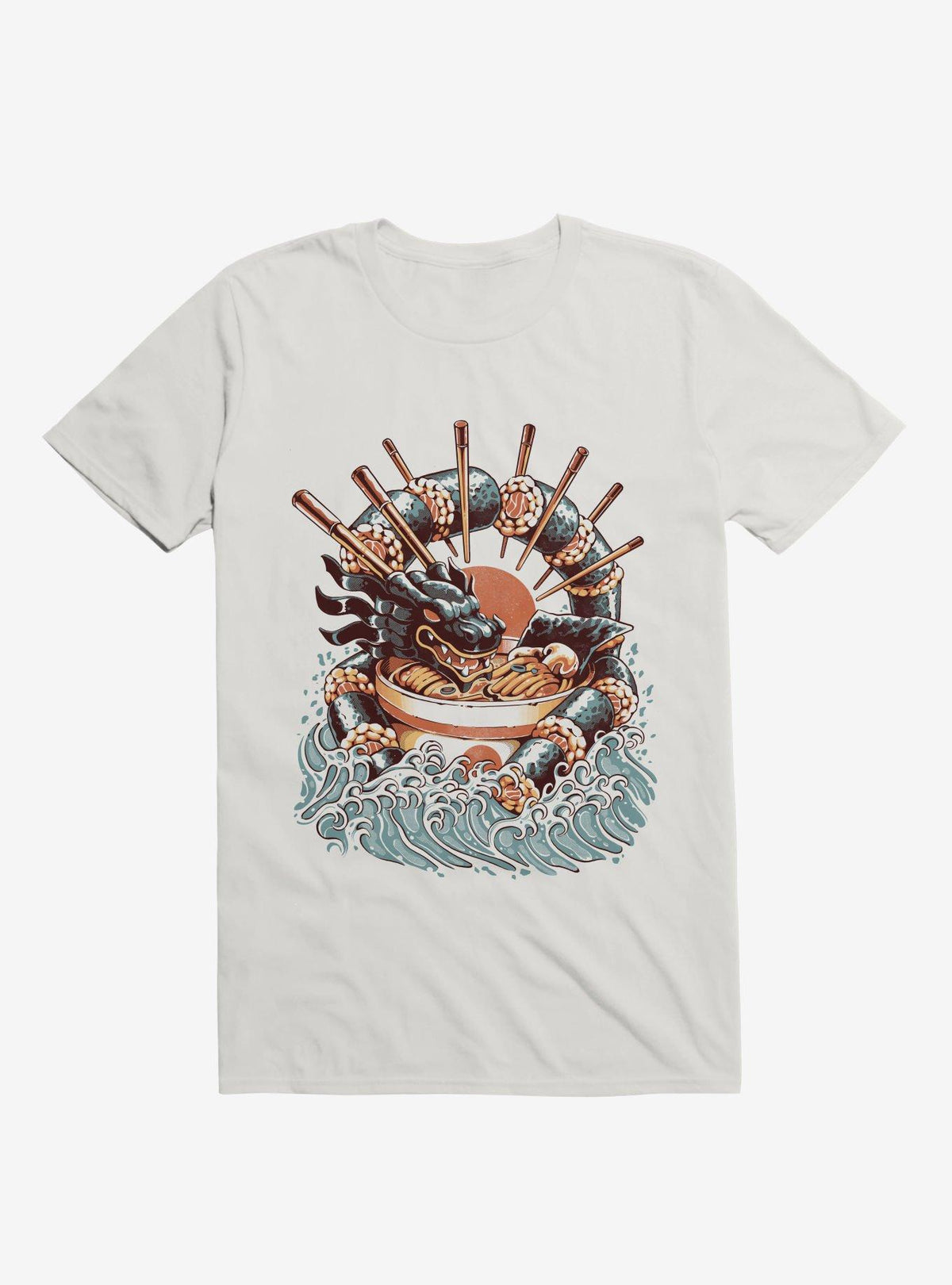 Dragon Sushi Ramen Ocean White T-Shirt