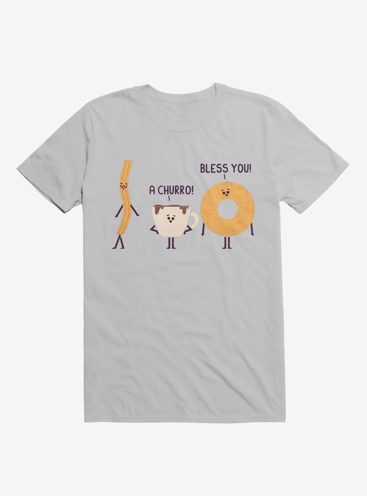 A Churro Bless You Coffee And Donut Ice Grey T-Shirt