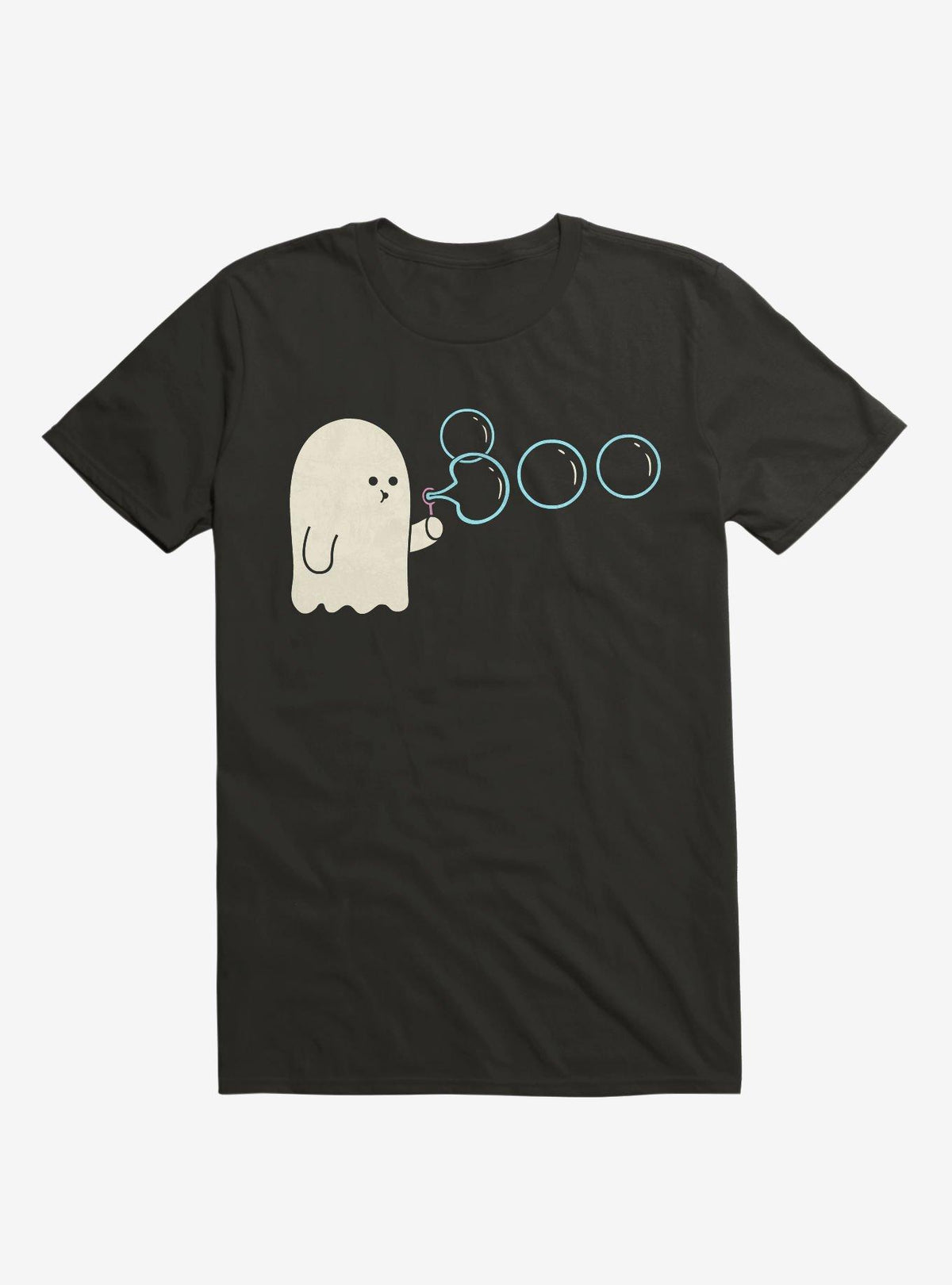 Boobbles Ghost Blowing Bubbles Black T-Shirt
