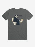Grim Reaper Oops Pooper Charcoal Grey T-Shirt