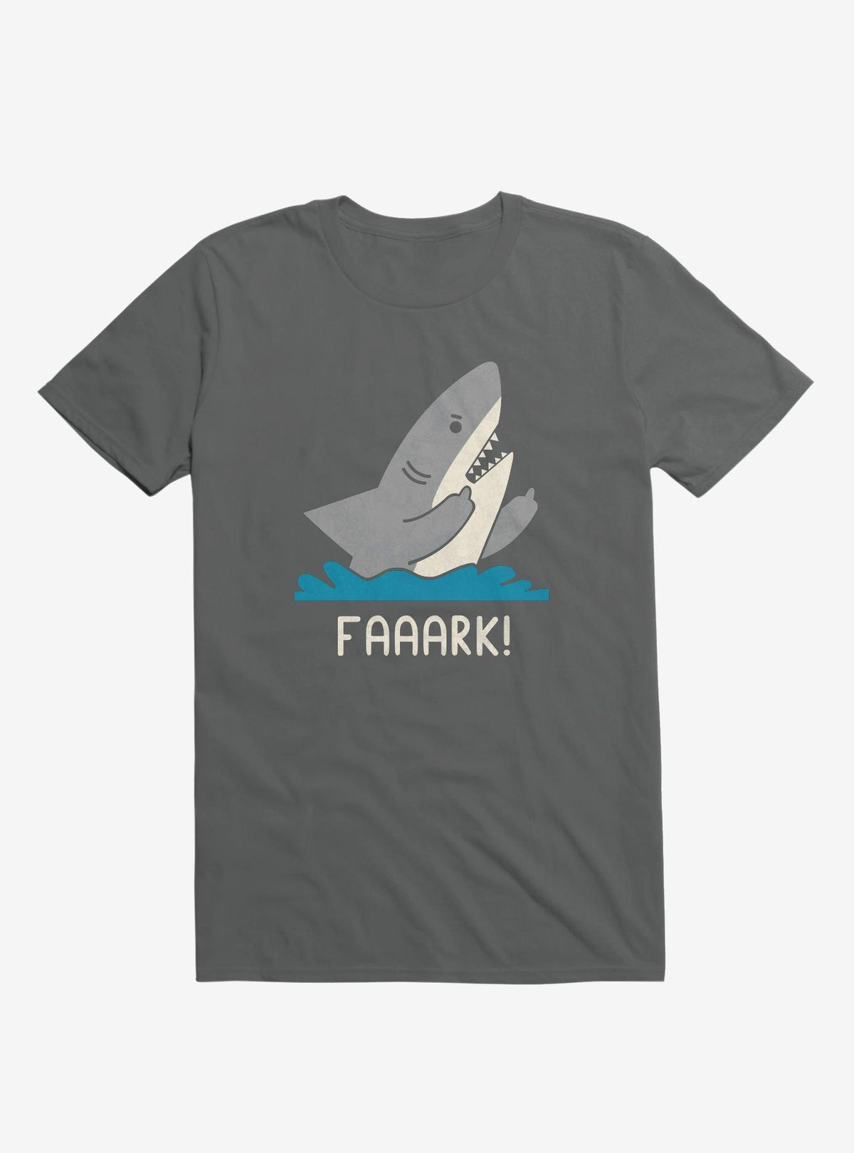 Moody Shark Faaark Charcoal Grey T-Shirt