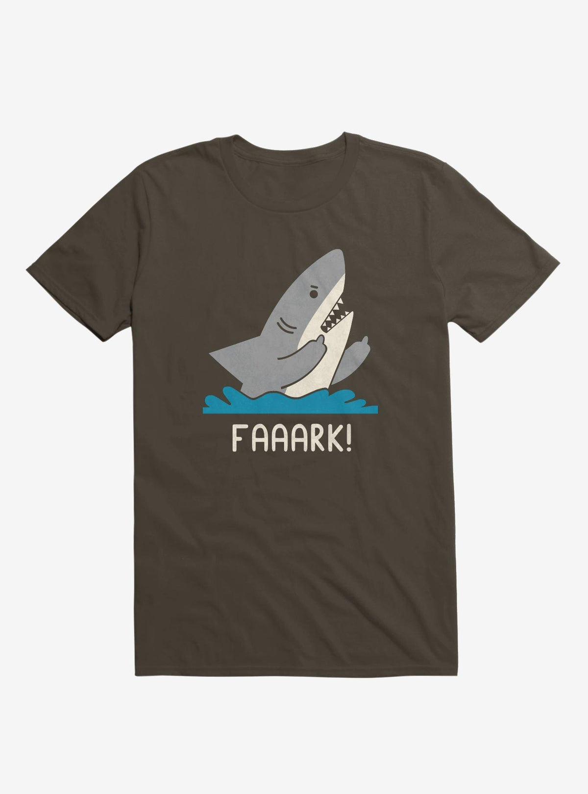 Moody Shark Faaark Brown T-Shirt