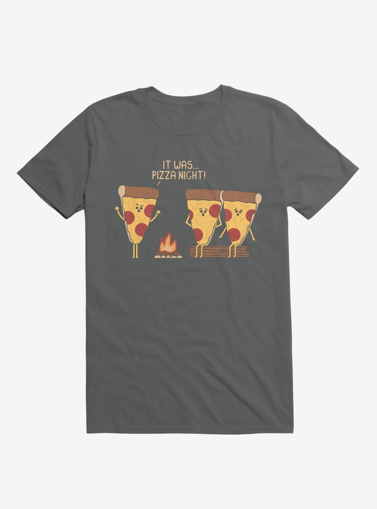 It Was Pizza Night Scary Story Charcoal Grey T-Shirt