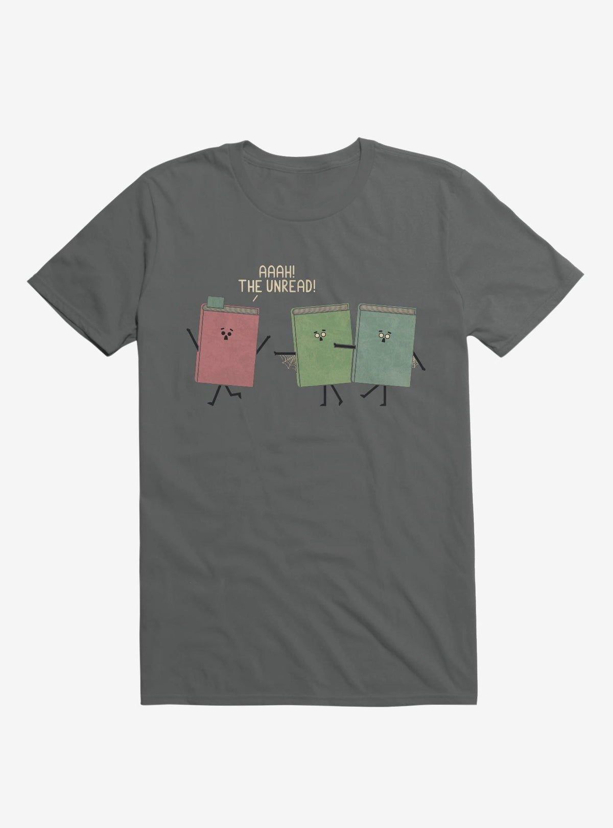 Aaah The Unread Running Books Charcoal Grey T-Shirt