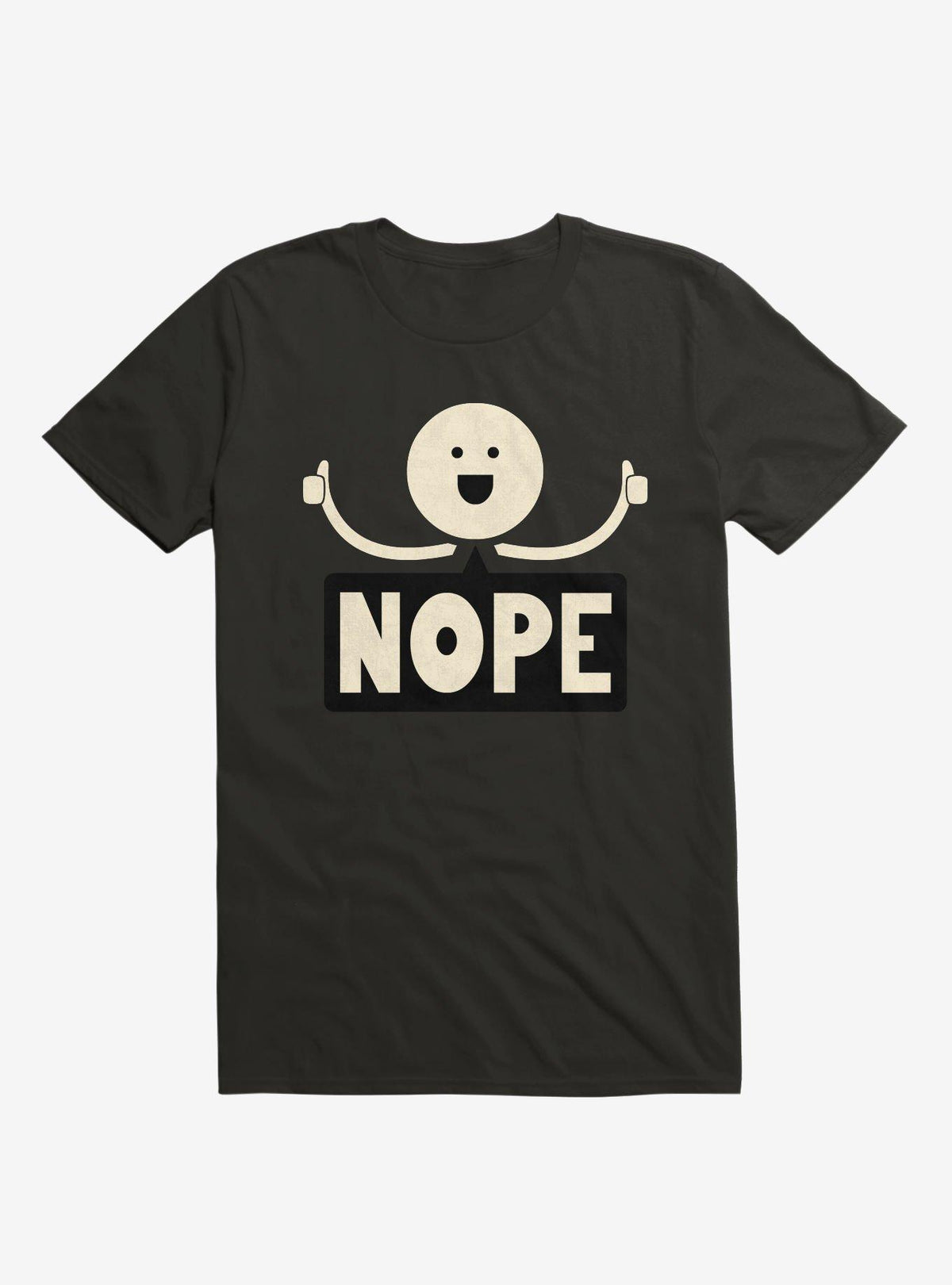 Thumbs Up Face Nope Sign Black T-Shirt