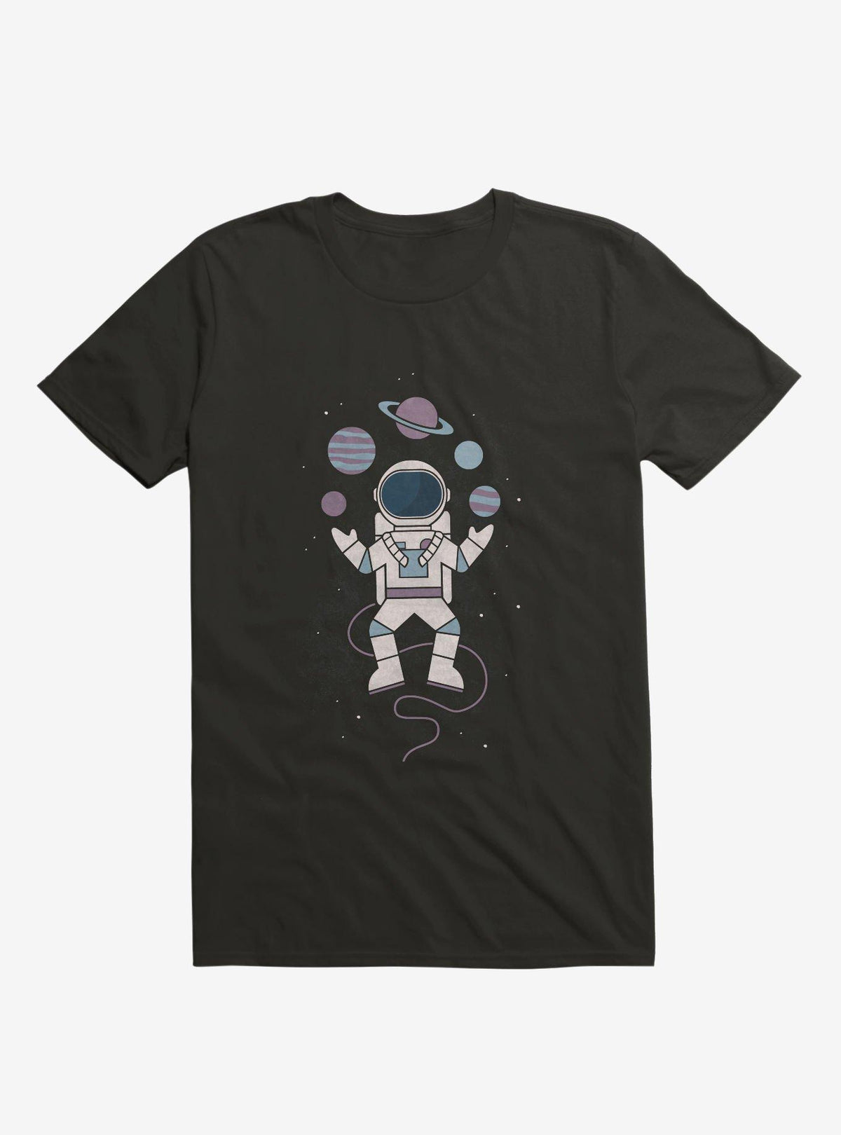 Astronaut Space Juggler Black T-Shirt