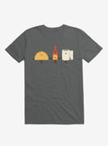 Taco Hot Sauce Toilet Paper Friends Charcoal Grey T-Shirt