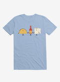 Taco Hot Sauce Toilet Paper Friends Light Blue T-Shirt