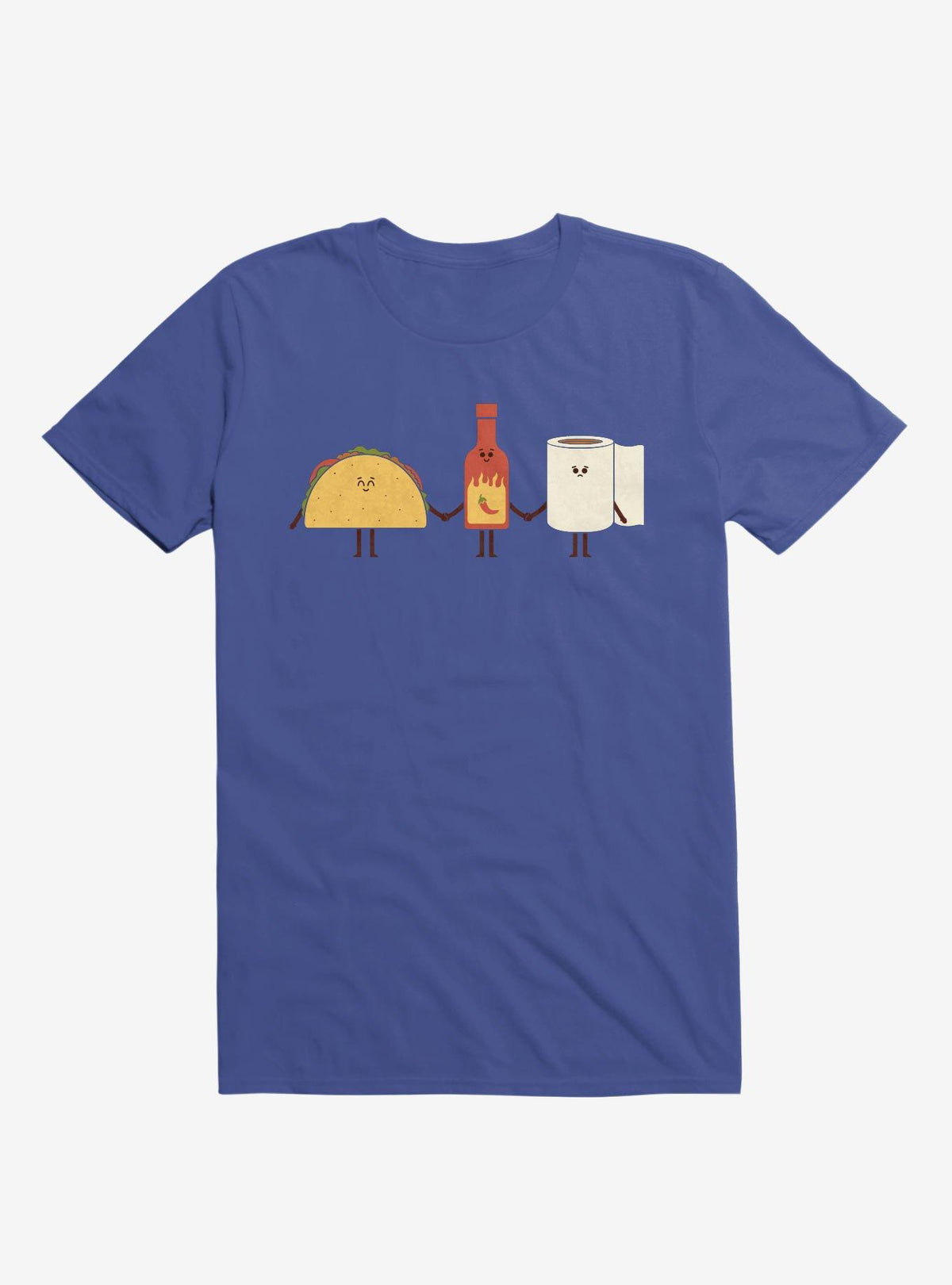 Taco Hot Sauce Toilet Paper Friends Royal Blue T-Shirt