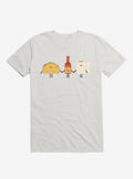 Taco Hot Sauce Toilet Paper Friends White T-Shirt