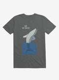 Bad Back Whale Oh My Back Charcoal Grey T-Shirt