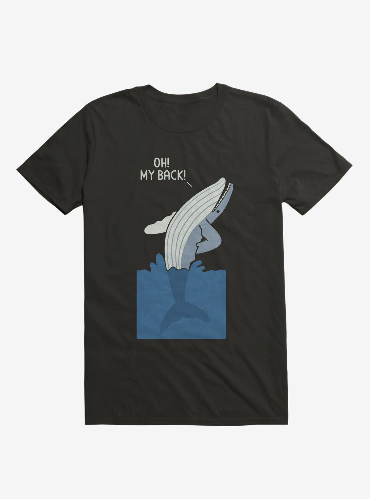 Bad Back Whale Oh My Back Black T-Shirt