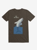 Bad Back Whale Oh My Back Brown T-Shirt