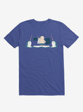 Penguin With Narwhals Laundry Day Royal Blue T-Shirt