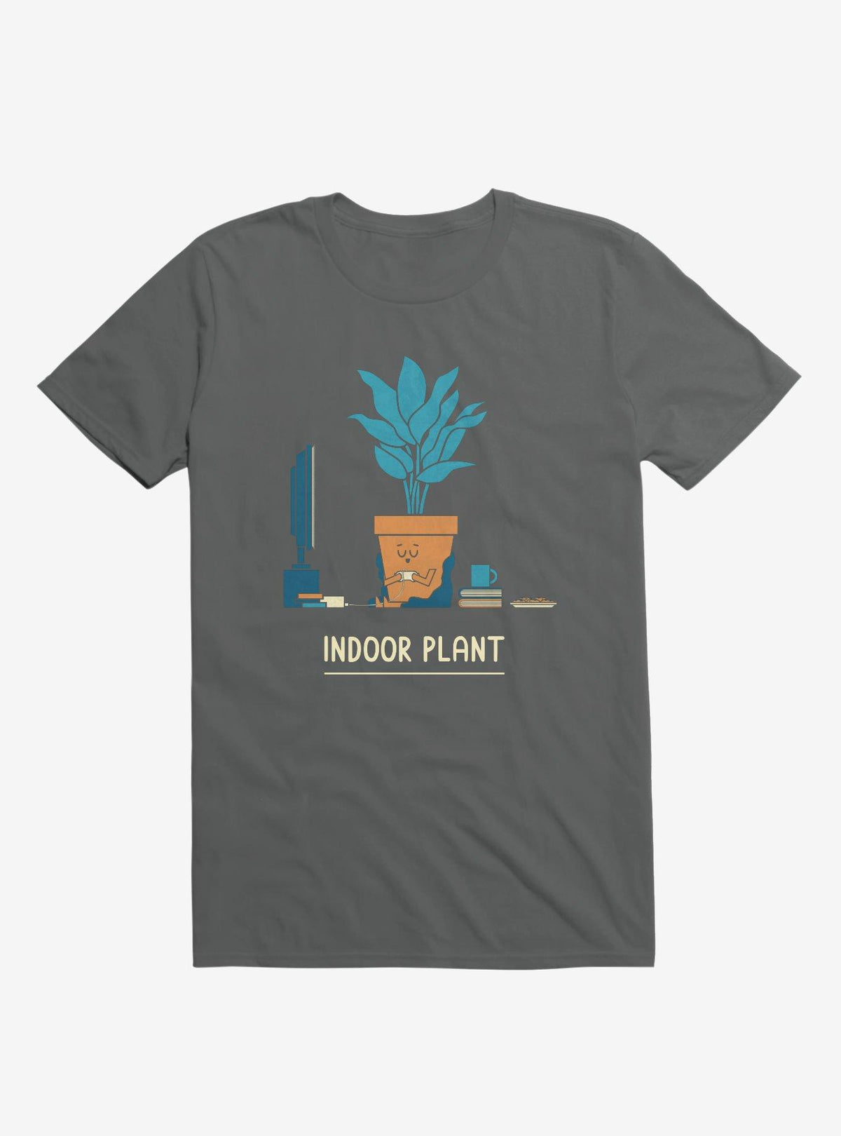 Indoor Comfy Plant Charcoal Grey T-Shirt
