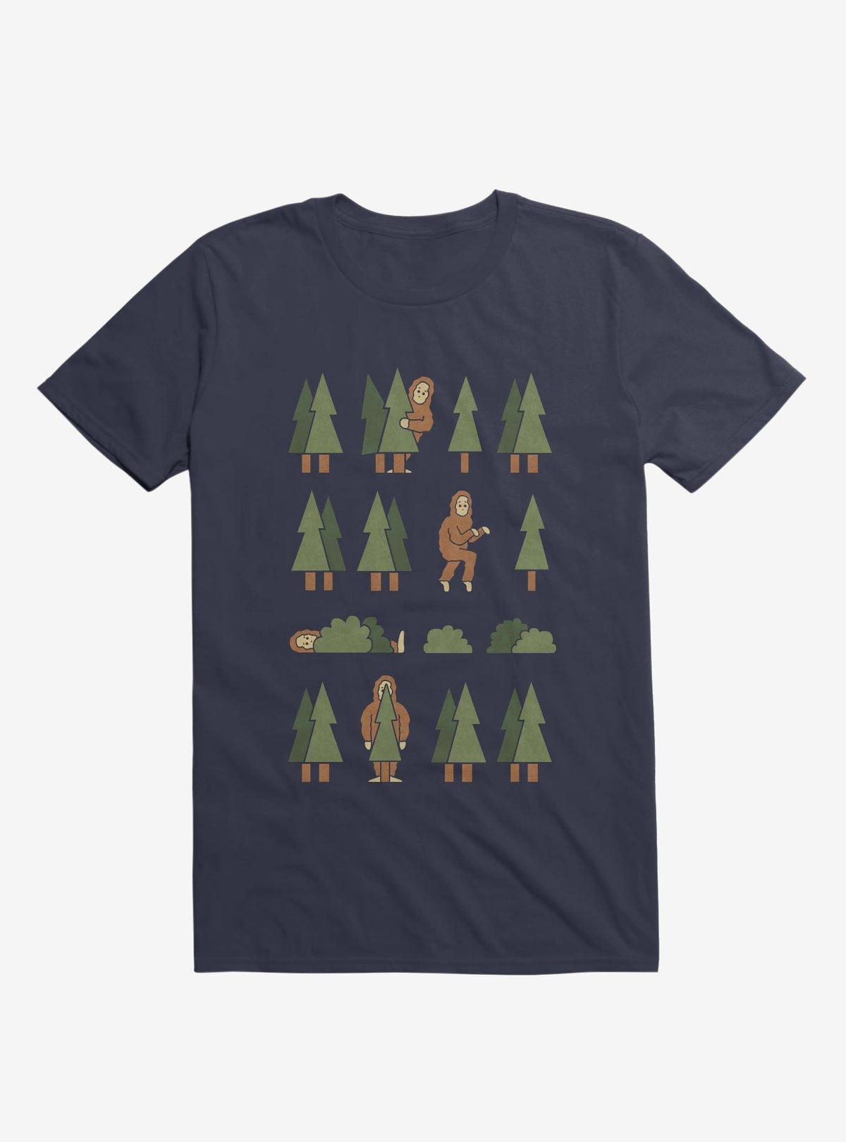 Bigfoot Forest Navy Blue T-Shirt