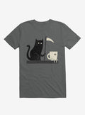 Impending Doom Cat Vs Cup Charcoal Grey T-Shirt