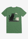 Impending Doom Cat Vs Cup Irish Green T-Shirt