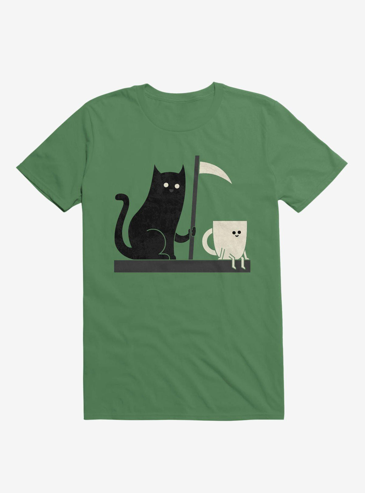 Impending Doom Cat Vs Cup Irish Green T-Shirt