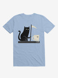 Impending Doom Cat Vs Cup Light Blue T-Shirt