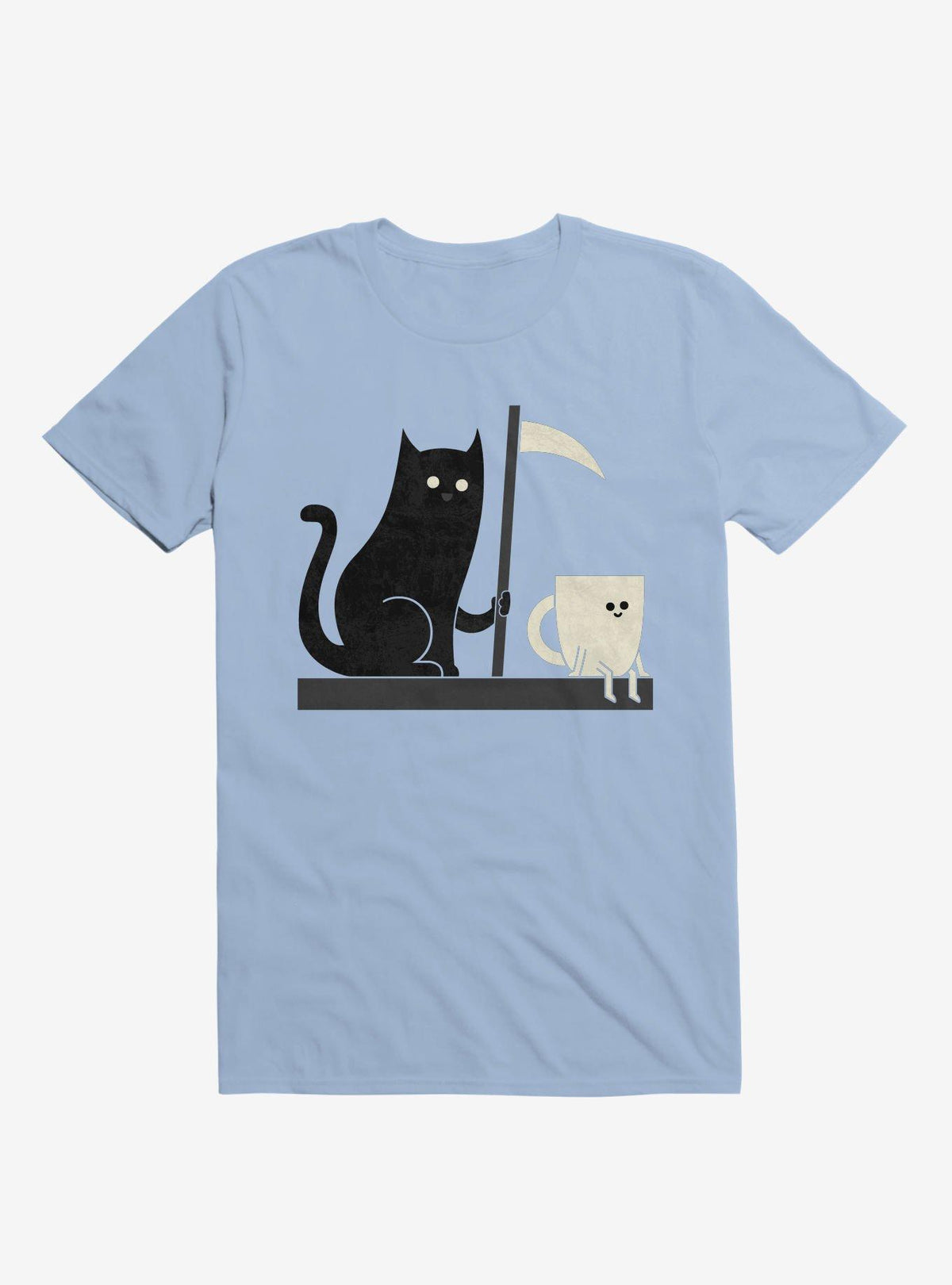 Impending Doom Cat Vs Cup Light Blue T-Shirt