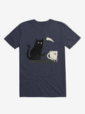 Impending Doom Cat Vs Cup Navy Blue T-Shirt