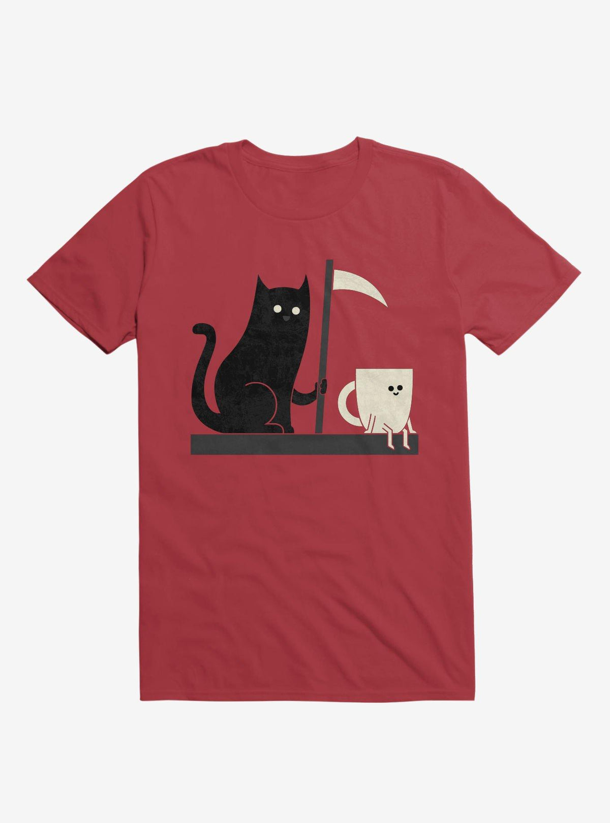 Impending Doom Cat Vs Cup Red T-Shirt