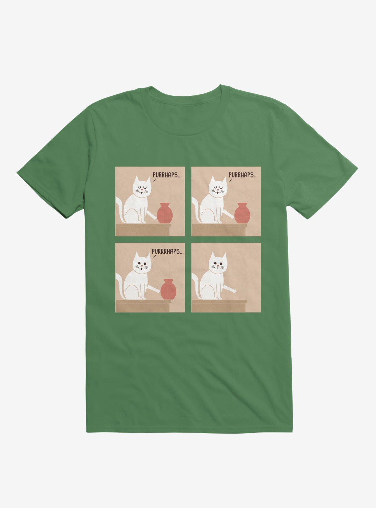 Purrhaps Mischievous Cat Irish Green T-Shirt