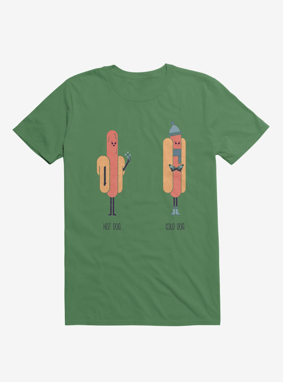 Opposites Hot Dog Cold Dog Irish Green T-Shirt