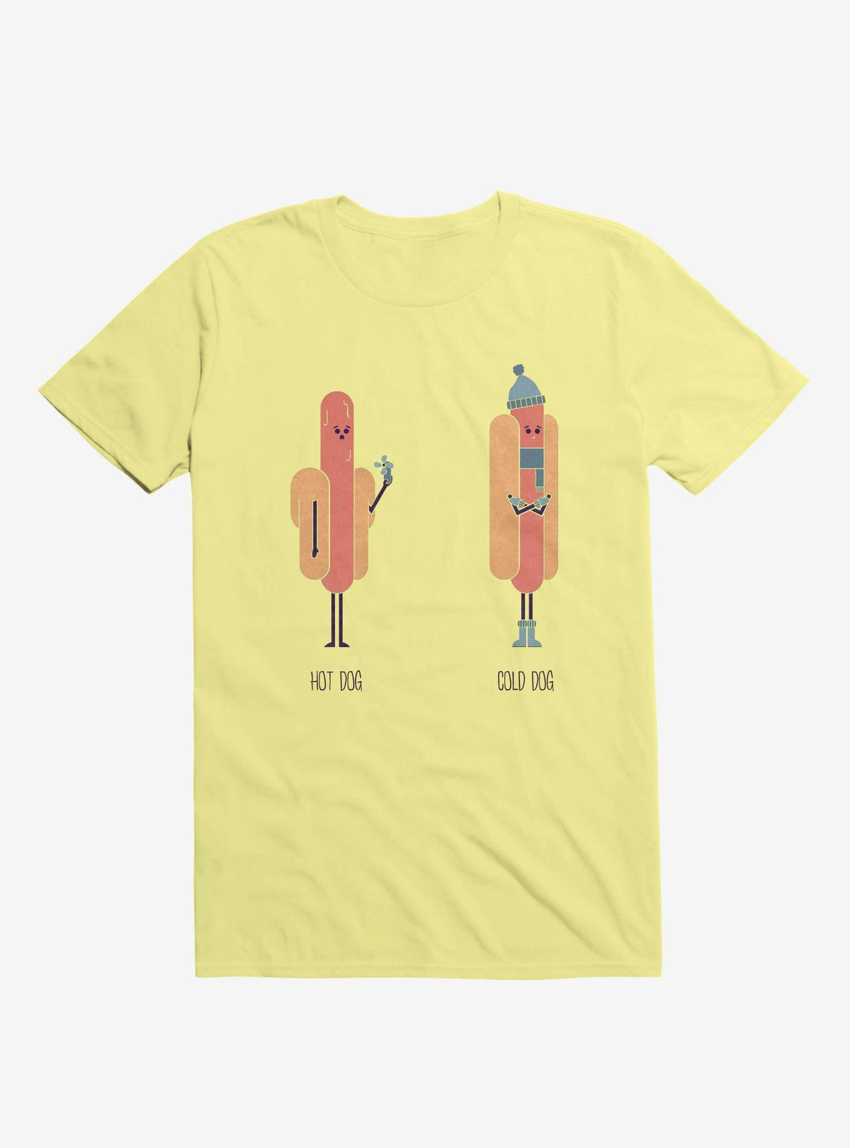 Opposites Hot Dog Cold Dog Corn Silk Yellow T-Shirt