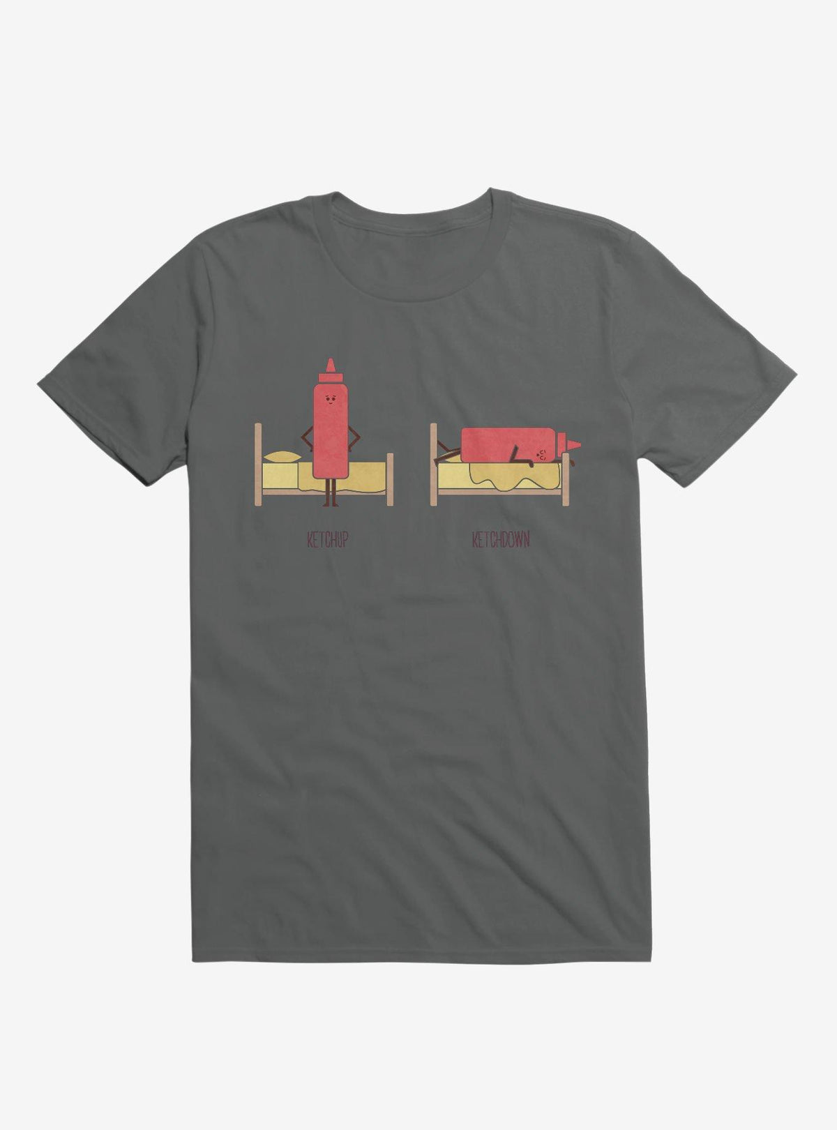 Opposites Ketchup Ketchdown Charcoal Grey T-Shirt