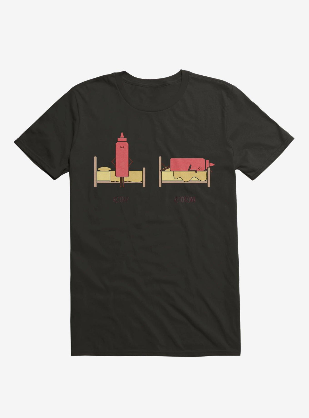 Opposites Ketchup Ketchdown Black T-Shirt