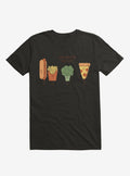 Broccoli Junk Food Party Crasher Black T-Shirt