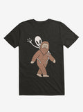 Alien And Sasquatch Piggyback Black T-Shirt