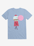 Bubblegum Blowing A Bubble Light Blue T-Shirt